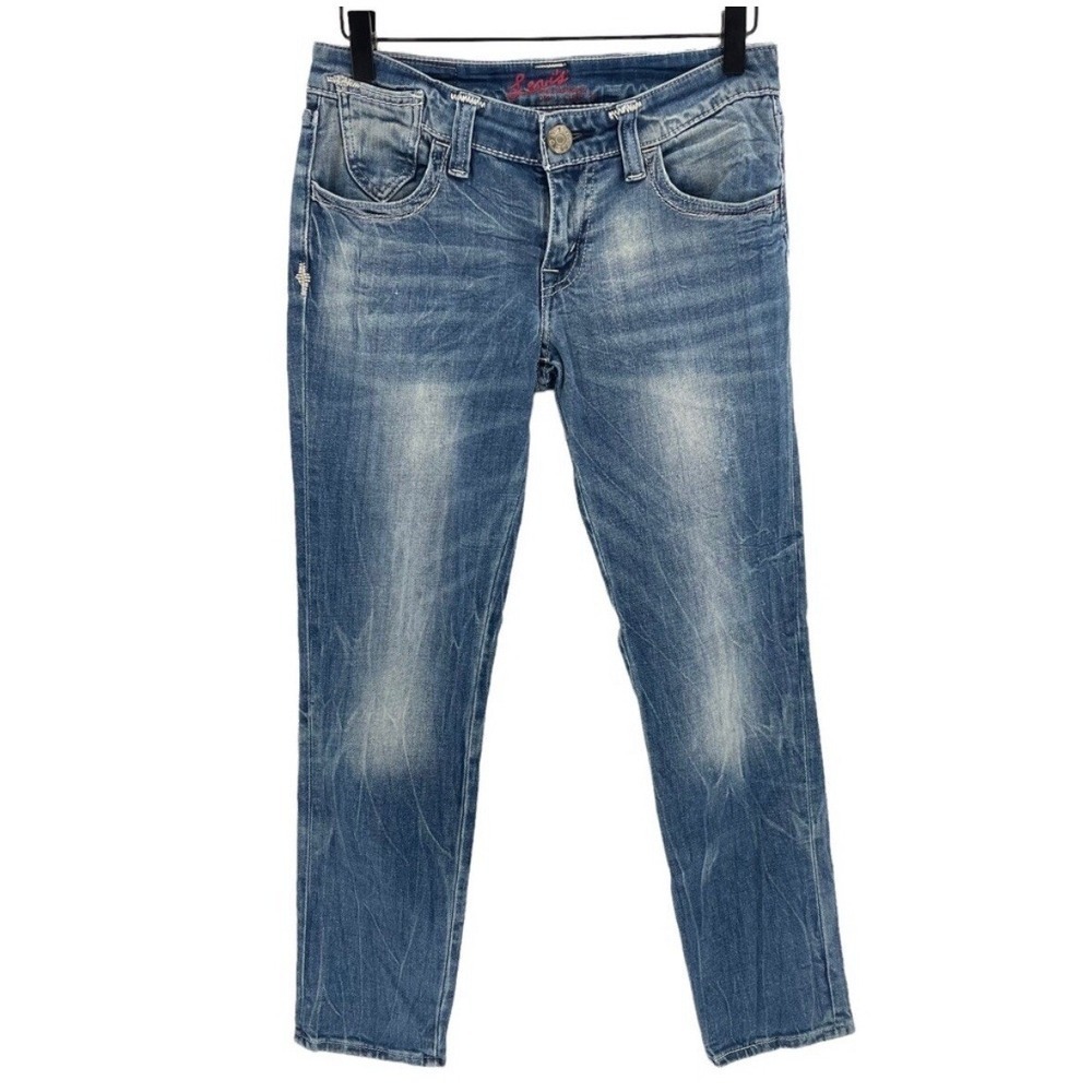 Levis Jean Womens 26 Demi Curve Skinny Low Rise Light Wash Stretch Y2K Festival